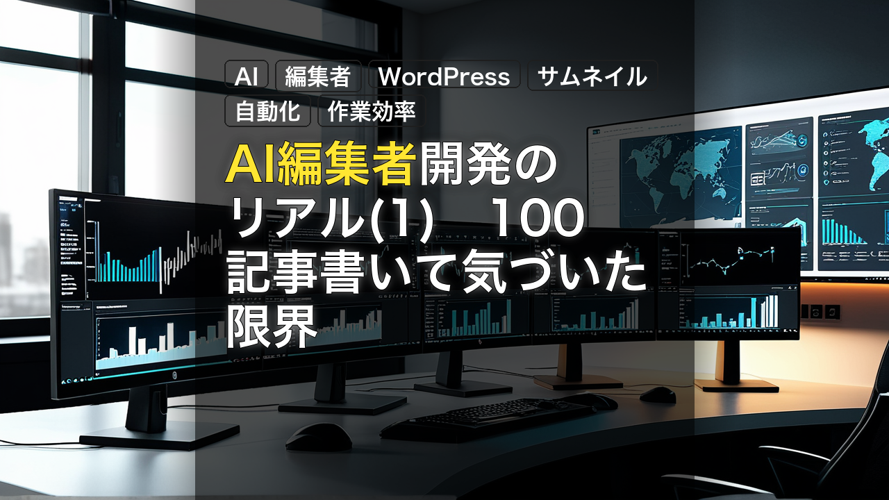 AI編集者開発のリアル(1)　100記事書いて気づいた限界 — AI, 編集者, WordPress