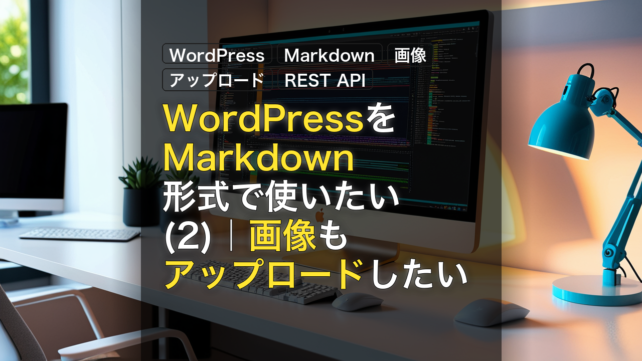 WordPressをMarkdown形式で使いたい(2)｜画像もアップロードしたい — WordPress, Markdown, 画像