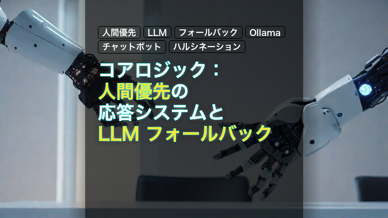 コアロジック：人間優先の応答システムと LLM フォールバック — 人間優先, LLM, フォールバック