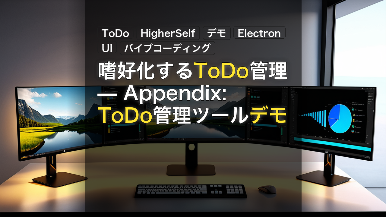 嗜好化するToDo管理 — Appendix: ToDo管理ツールデモ — ToDo, HigherSelf, デモ