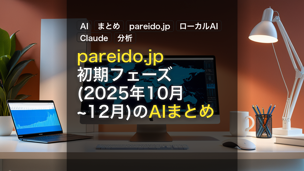 pareido.jp初期フェーズ(2025年10月~12月)のAIまとめ — AI, まとめ, pareido.jp