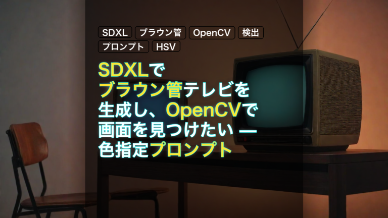 SDXLでブラウン管テレビを生成し、OpenCVで画面を見つけたい — 色指定プロンプト+HSV検出の試行 — SDXL, ブラウン管, OpenCV