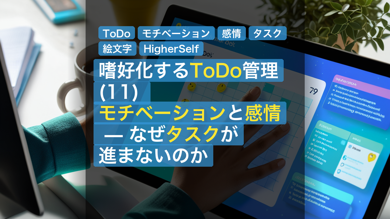 嗜好化するToDo管理(11) モチベーションと感情 — なぜタスクが進まないのか — ToDo, モチベーション, 感情