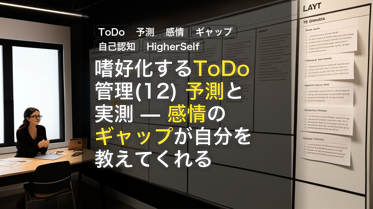 嗜好化するToDo管理(12) 予測と実測 — 感情のギャップが自分を教えてくれる — ToDo, 予測, 感情