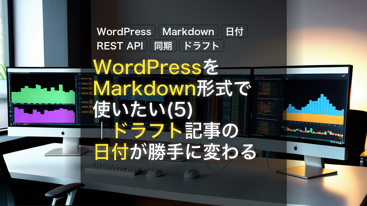 WordPressをMarkdown形式で使いたい(5)｜ドラフト記事の日付が勝手に変わる — WordPress, Markdown, 日付