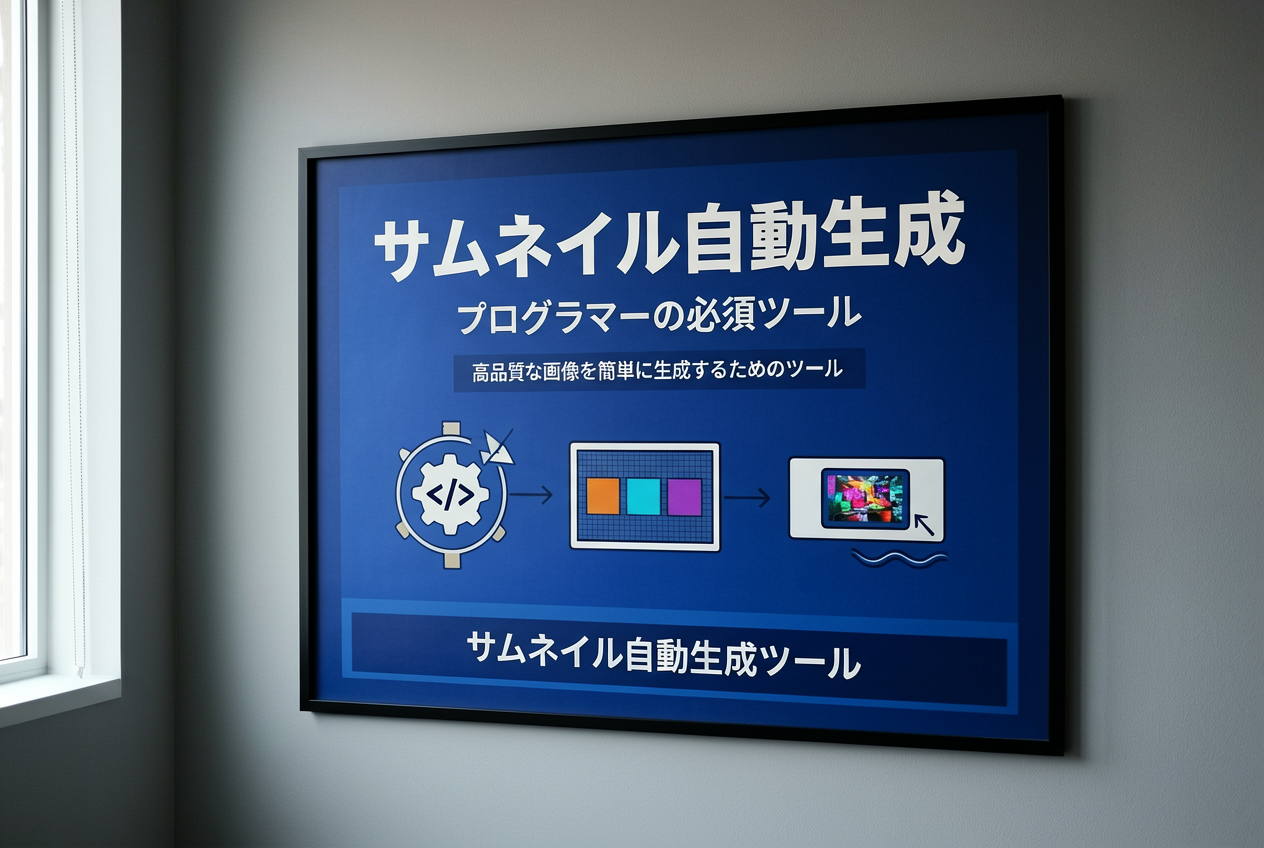 ERNIE-Image Full で同一プロンプト・同一 seed=42 で生成した日本語タイトル入りワークスペース。壁ポスターに 4 層の日本語テキストが載り情報密度がさらに上がっている