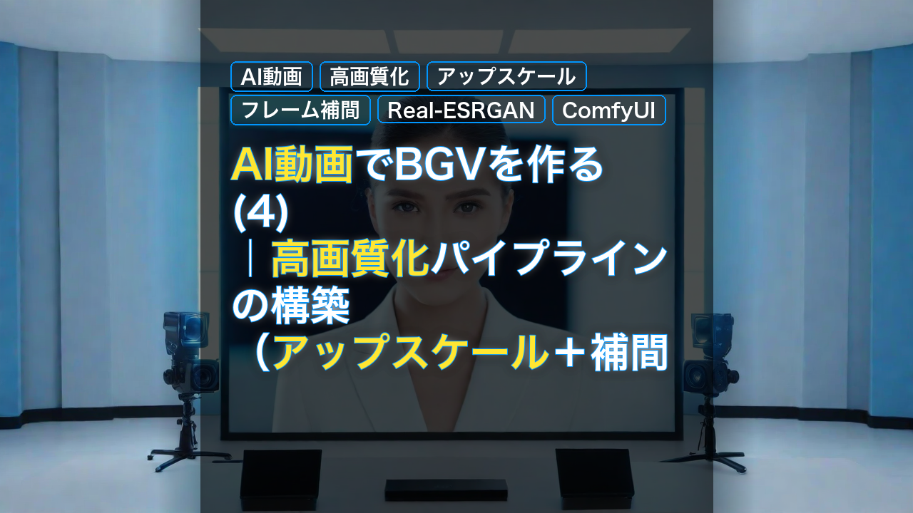 AI動画でBGVを作る(4)｜高画質化パイプラインの構築（アップスケール＋補間） — AI動画, 高画質化, アップスケール