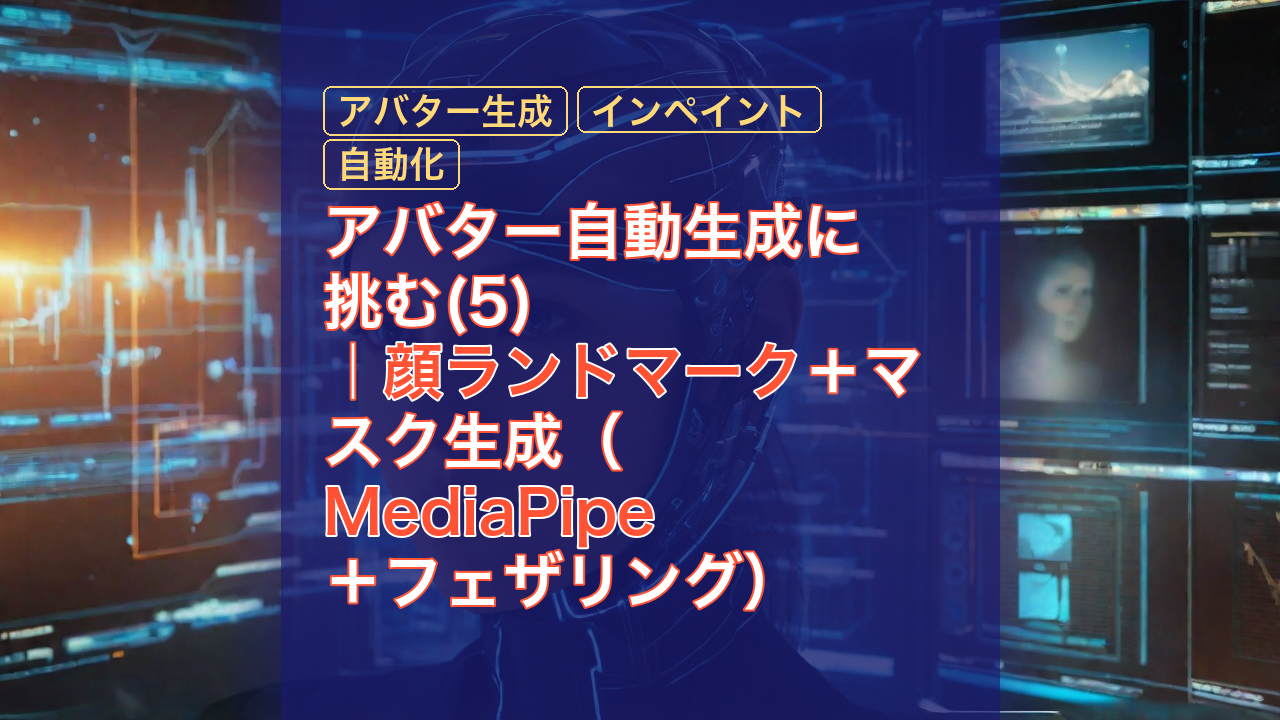 アバター自動生成に挑む(5)｜顔ランドマーク＋マスク生成（MediaPipe＋フェザリング） — アバター生成, マスク生成, MediaPipe