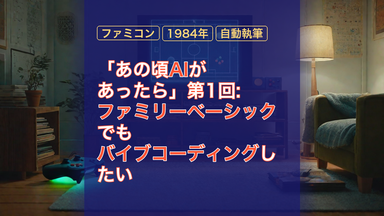 「あの頃AIがあったら」第1回: ファミリーベーシックでもバイブコーディングしたい — ファミリーベーシック, AI, バイブコーディング