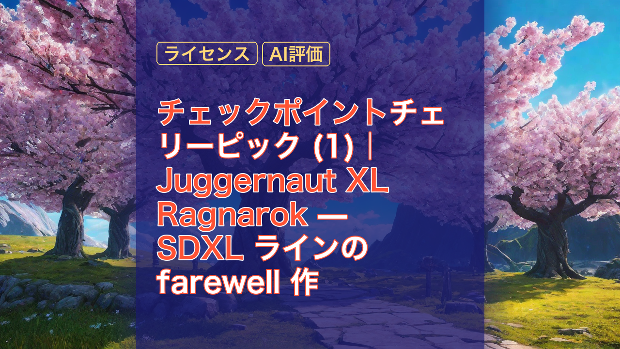 チェックポイントチェリーピック (1)｜Juggernaut XL Ragnarok — SDXL ラインの farewell 作 — SDXL, Juggernaut XL, チェックポイント