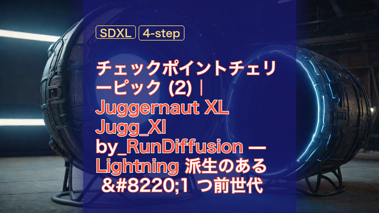 チェックポイントチェリーピック (2)｜Juggernaut XL Jugg_XI by_RunDiffusion — Lightning 派生のある “1 つ前世代” — Juggernaut XL, Jugg_XI, RunDiffusion