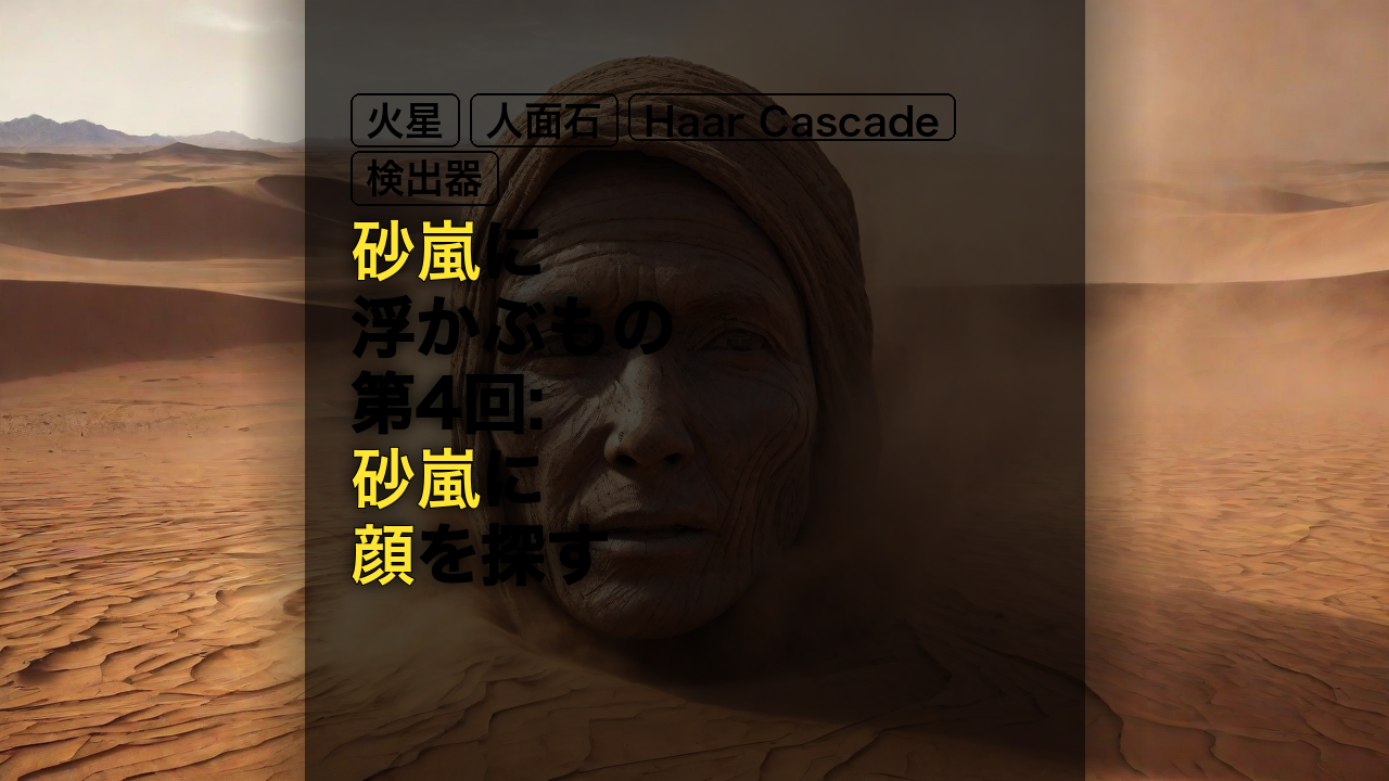 砂嵐に浮かぶもの 第4回: 砂嵐に顔を探す — 砂嵐, 顔, 火星