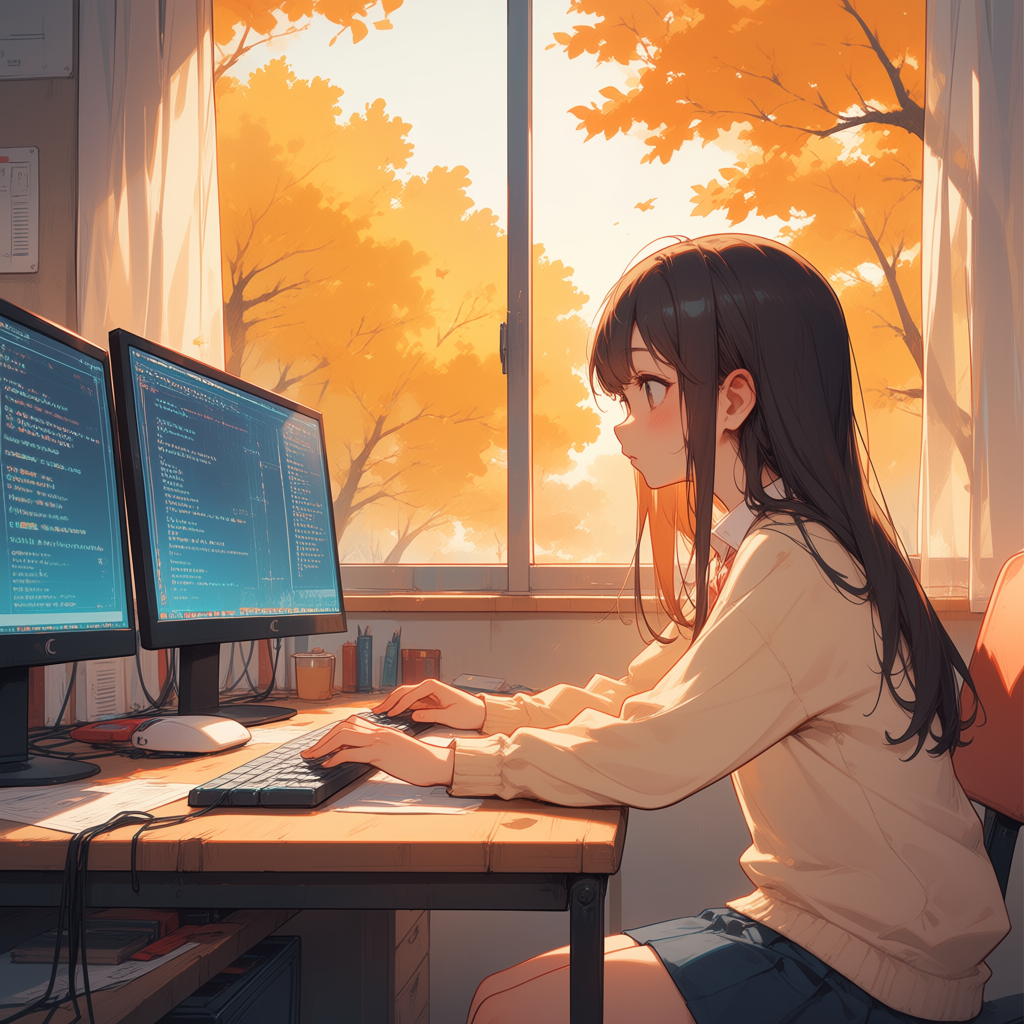 アニメ系 euler_a — er_sde とほぼ同構図だが線が細くソフトな 2.5D look