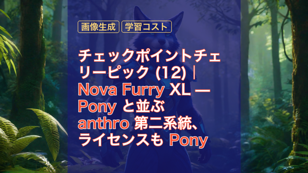 チェックポイントチェリーピック (12)｜Nova Furry XL — Pony と並ぶ anthro 第二系統、ライセンスも Pony と同じ Fair AI — Nova Furry, Pony, Fair AI