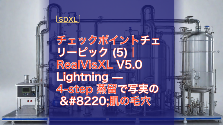 チェックポイントチェリーピック (5)｜RealVisXL V5.0 Lightning — 4-step 蒸留で写実の “肌の毛穴” は残るか — RealVisXL, 蒸留, チェックポイント