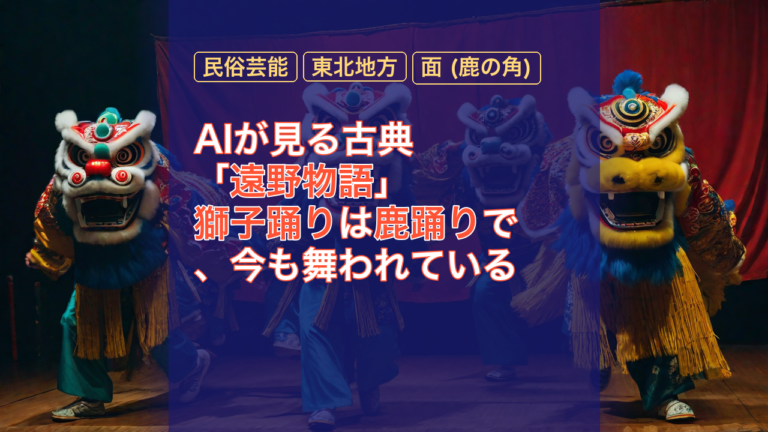AIが見る古典「遠野物語」獅子踊りは鹿踊りで、今も舞われている — 獅子踊り, 鹿踊り, 遠野物語