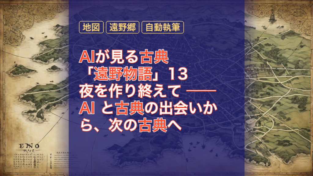 AIが見る古典「遠野物語」13 夜を作り終えて ── AI と古典の出会いから、次の古典へ — 遠野物語, AI, 古典