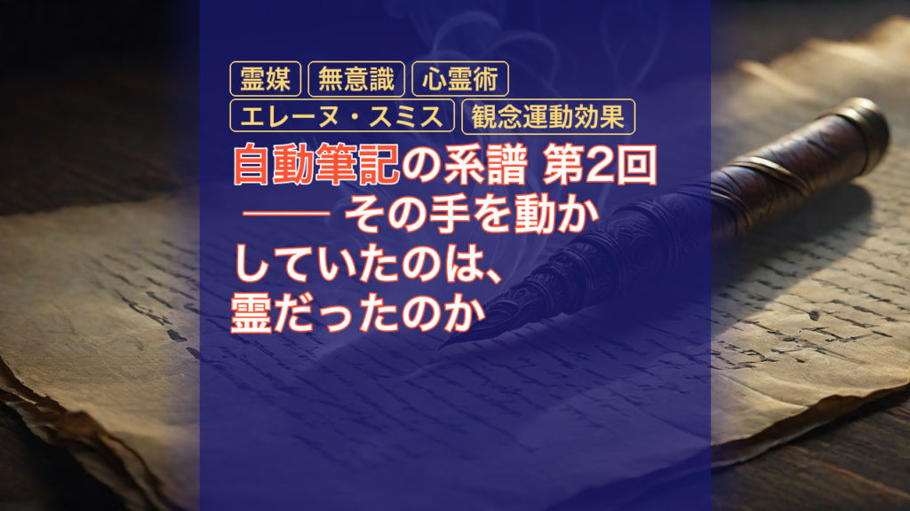 自動筆記の系譜 第2回 ── その手を動かしていたのは、霊だったのか — 自動筆記, 霊媒, 無意識
