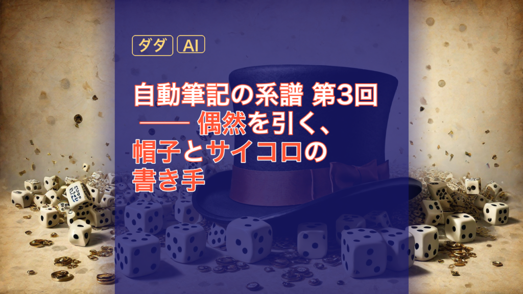 自動筆記の系譜 第3回 ── 偶然を引く、帽子とサイコロの書き手 — 偶然, サイコロ, 帽子