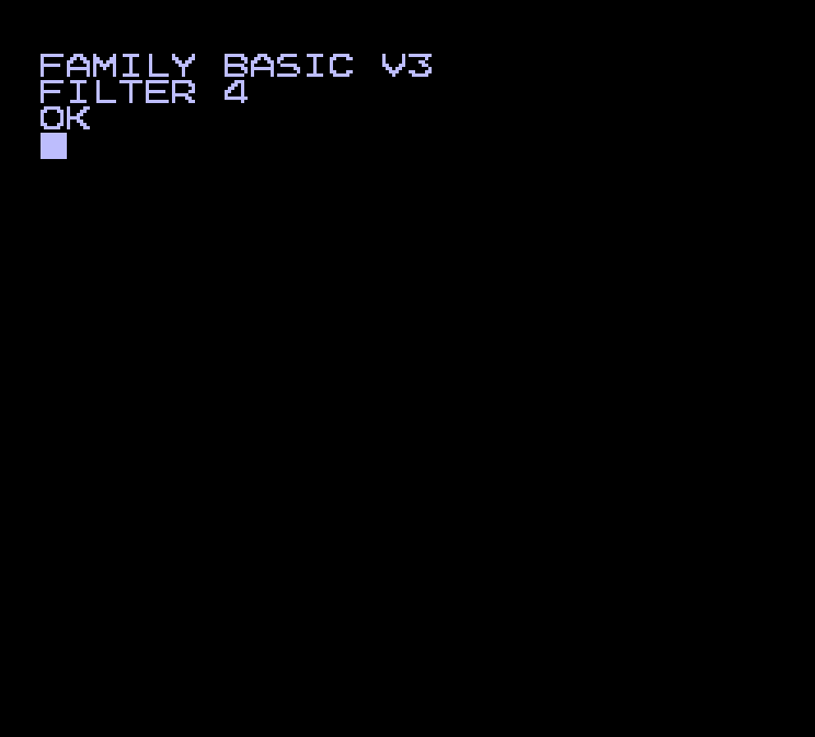 FILTER 4。白文字が (189,189,253) の青/ラベンダーに着色される