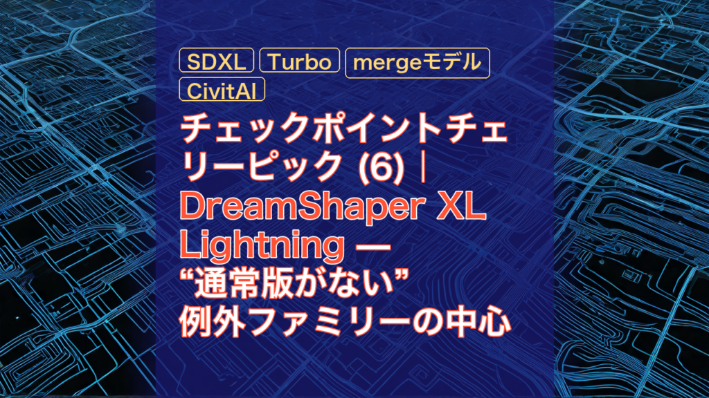 チェックポイントチェリーピック (6)｜DreamShaper XL Lightning — “通常版がない” 例外ファミリーの中心 — DreamShaper XL, SDXL, Lightning