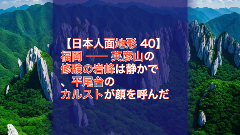 【日本人面地形 40】福岡 ── 英彦山の修験の岩峰は静かで、平尾台のカルストが顔を呼んだ — 福岡, 英彦山, 平尾台