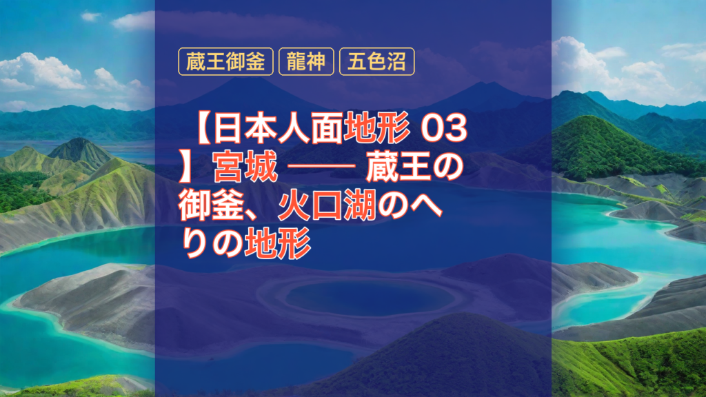【日本人面地形 03】宮城 ── 蔵王の御釜、火口湖のへりの地形 — 蔵王御釜, 龍神, 火口湖