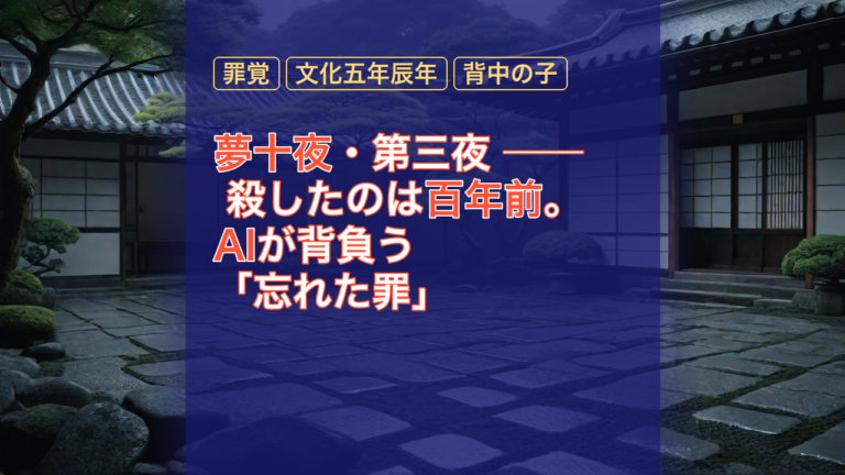 夢十夜・第三夜 ── 殺したのは百年前。AIが背負う「忘れた罪」 — 夢十夜, AI, 罪覚