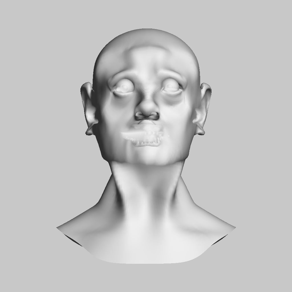 GNM フィット結果から書き出した init 画像(左・陰影)と depth 画像(右・奥行き)