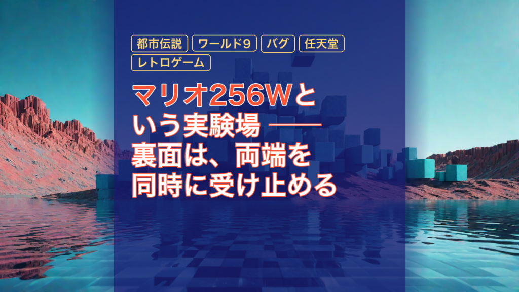 マリオ256Wという実験場 ── 裏面は、両端を同時に受け止める — マリオ256W, 都市伝説, ワールド9