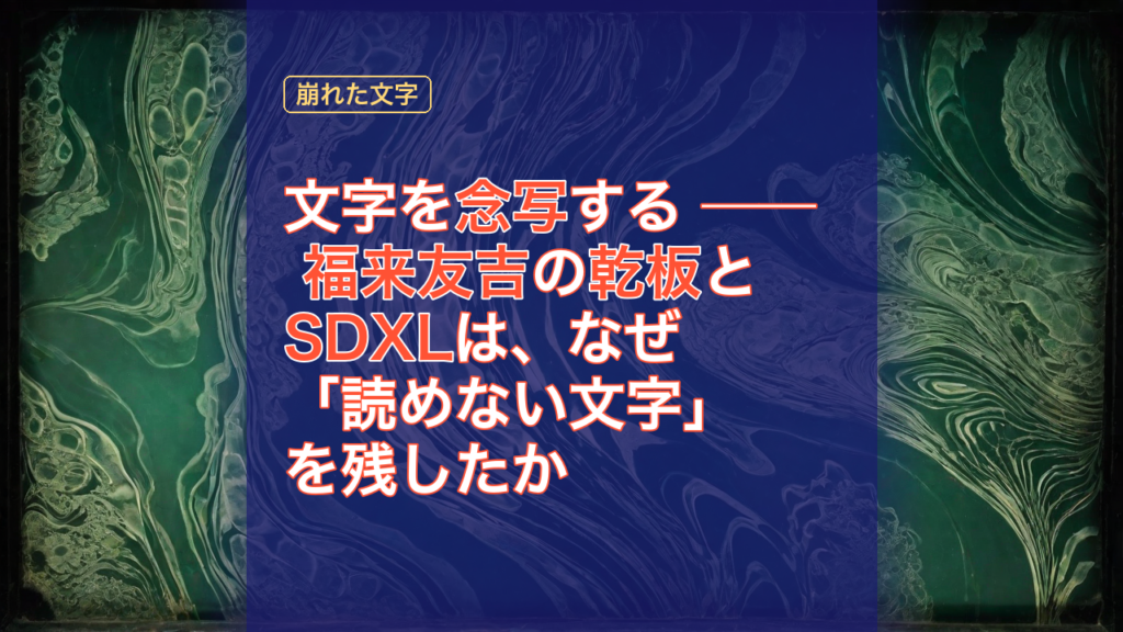 文字を念写する ── 福来友吉の乾板とSDXLは、なぜ「読めない文字」を残したか — 念写, 福来友吉, SDXL