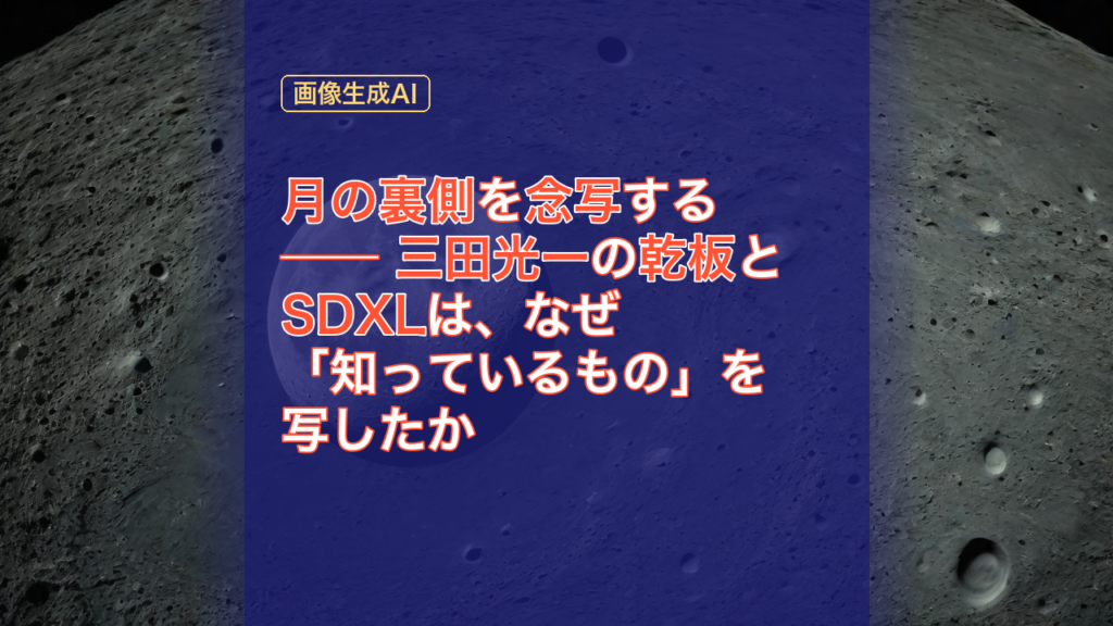 月の裏側を念写する ── 三田光一の乾板とSDXLは、なぜ「知っているもの」を写したか — 月の裏側, 念写, SDXL