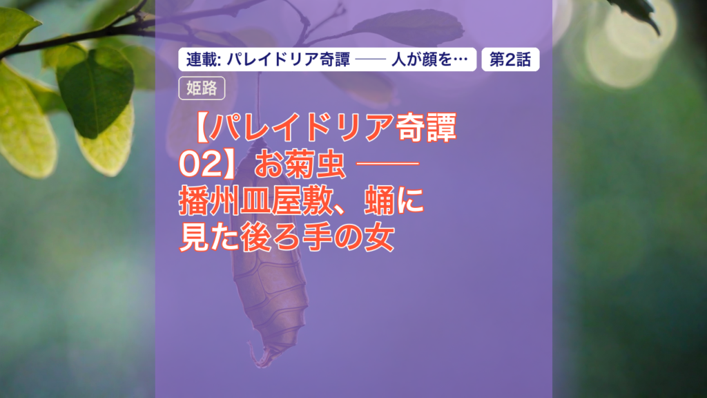 【パレイドリア奇譚 02】お菊虫 ── 播州皿屋敷、蛹に見た後ろ手の女 — お菊虫, 播州皿屋敷, 蛹