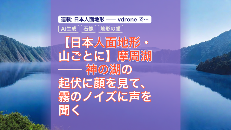 【日本人面地形・山ごとに】摩周湖 ── 神の湖の起伏に顔を見て、霧のノイズに声を聞く — 摩周湖, 神の湖, 人面地形