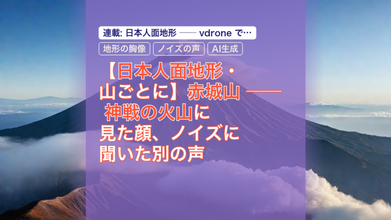 【日本人面地形・山ごとに】赤城山 ── 神戦の火山に見た顔、ノイズに聞いた別の声 — 赤城山, 日本人面地形, 神戦の火山