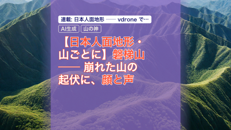 【日本人面地形・山ごとに】磐梯山 ── 崩れた山の起伏に、顔と声 — 磐梯山, 日本人面地形, 顔と声