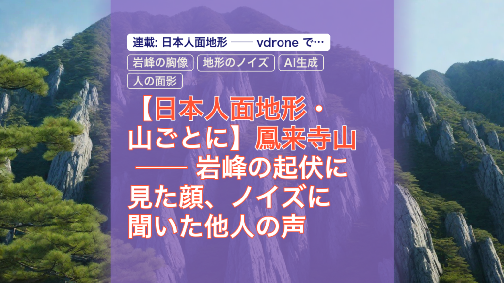 【日本人面地形・山ごとに】鳳来寺山 ── 岩峰の起伏に見た顔、ノイズに聞いた他人の声 — 鳳来寺山, 日本人面地形, 岩峰の胸像
