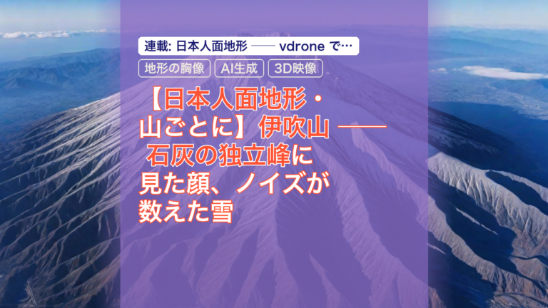 【日本人面地形・山ごとに】伊吹山 ── 石灰の独立峰に見た顔、ノイズが数えた雪 — 伊吹山, 日本人面地形, 地形の胸像