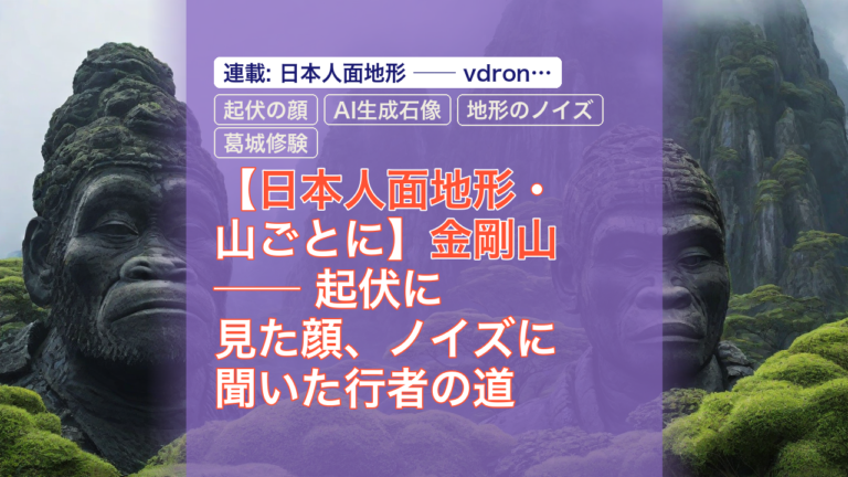 【日本人面地形・山ごとに】金剛山 ── 起伏に見た顔、ノイズに聞いた行者の道 — 金剛山, 日本人面地形, 起伏の顔