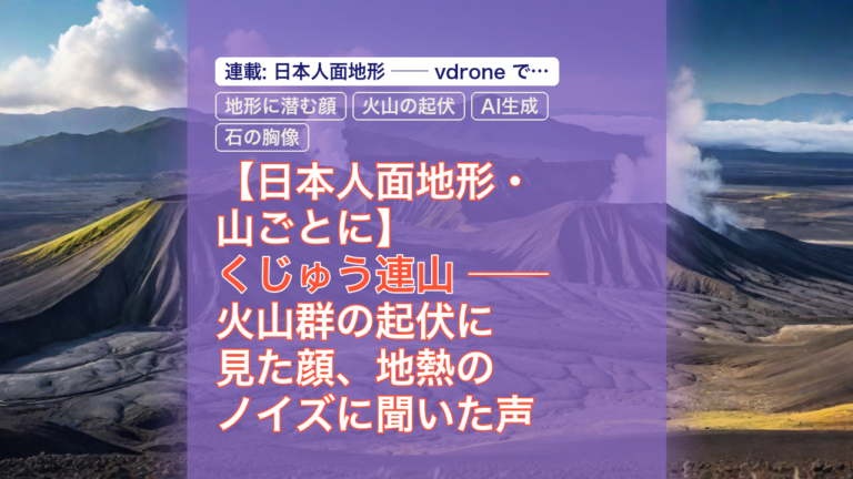 【日本人面地形・山ごとに】くじゅう連山 ── 火山群の起伏に見た顔、地熱のノイズに聞いた声 — くじゅう連山, 地形に潜む顔, 火山の起伏