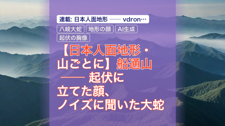 【日本人面地形・山ごとに】船通山 ── 起伏に立てた顔、ノイズに聞いた大蛇 — 船通山, 日本人面地形, 八岐大蛇