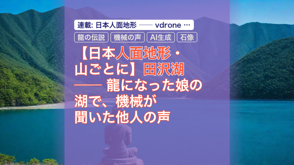 【日本人面地形・山ごとに】田沢湖 ── 龍になった娘の湖で、機械が聞いた他人の声 — 田沢湖, 人面地形, 龍の伝説