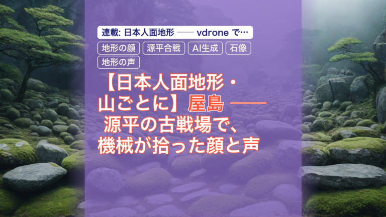 【日本人面地形・山ごとに】屋島 ── 源平の古戦場で、機械が拾った顔と声 — 屋島, 地形の顔, 源平合戦