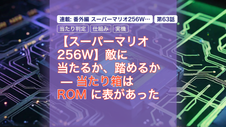 【スーパーマリオ256W】敵に当たるか、踏めるか — 当たり箱は ROM に表があった — スーパーマリオ256W, 当たり箱, ROM